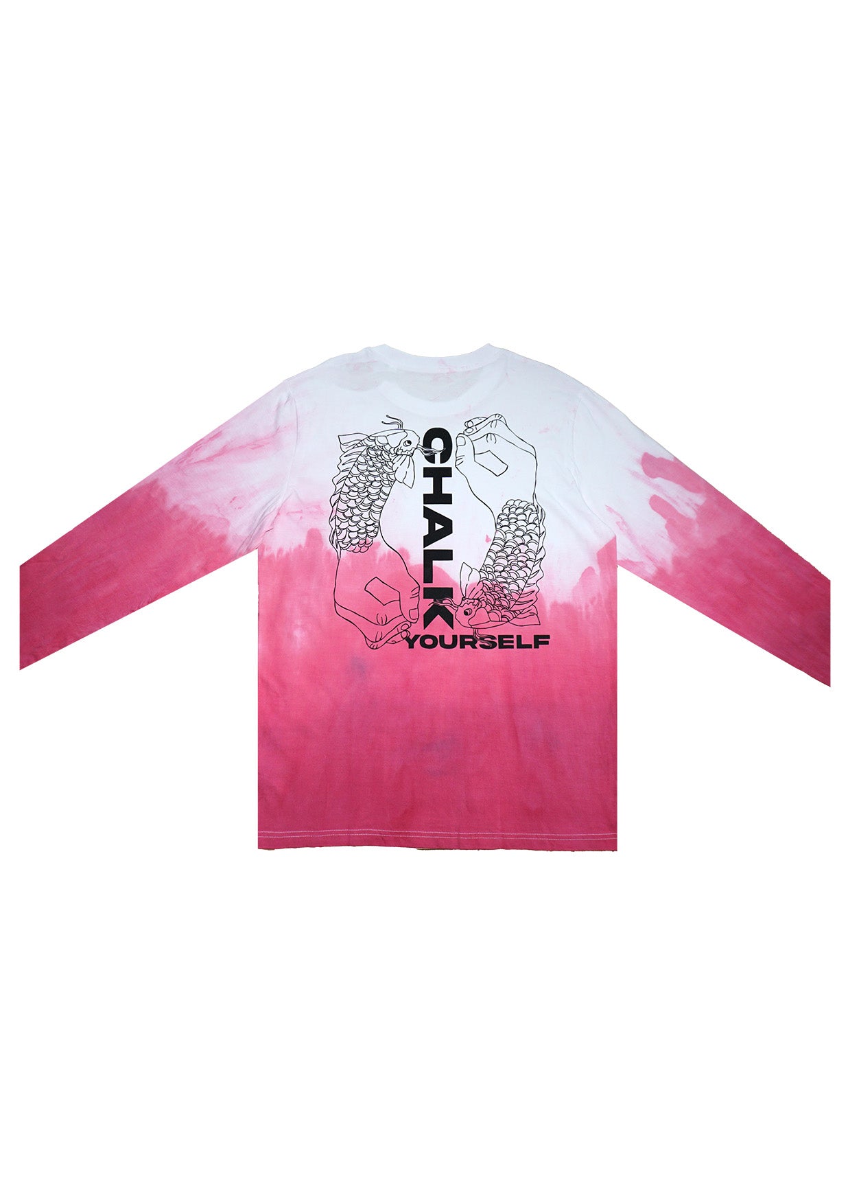Fischi RePi – White Batik Longsleeve mit Print (Gr. L)