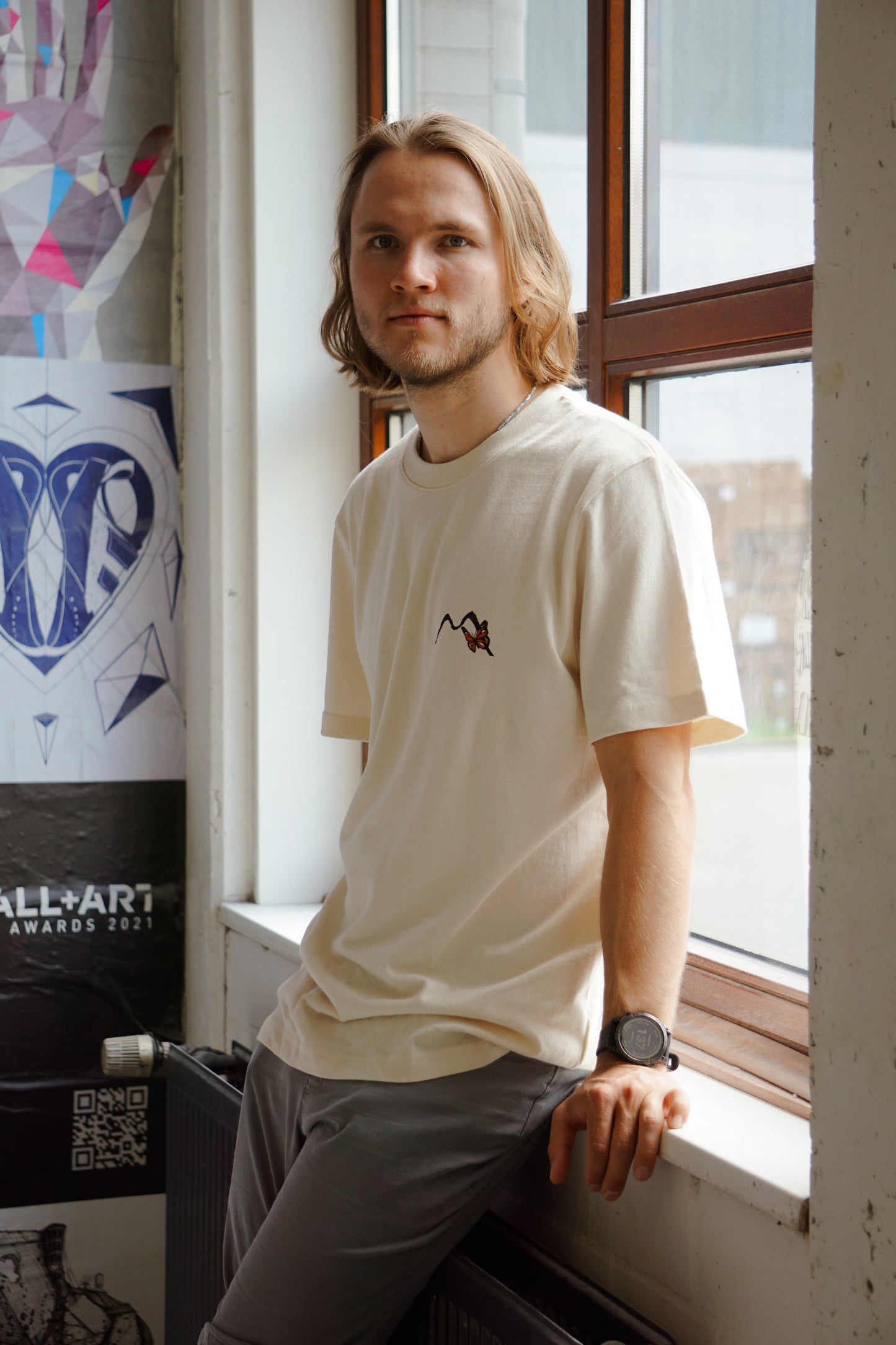 ButterflyShirt – Natural Raw T-Shirt mit Butterfly Print