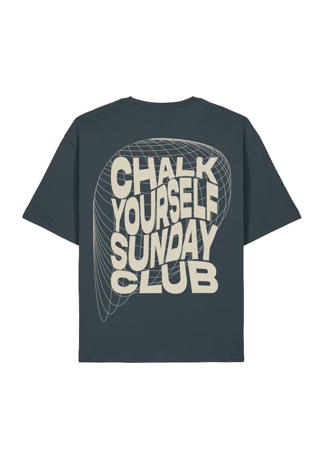 Sunday Club Tee – Grey Blue T-Shirt mit Backprint