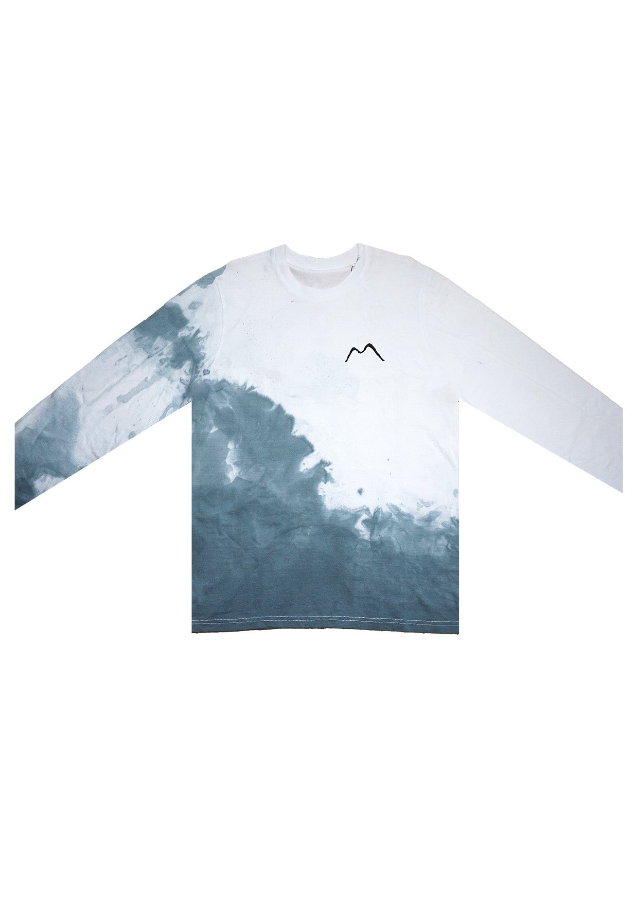 Fischi BluGre – White Batik Longsleeve mit Print (Gr. M)