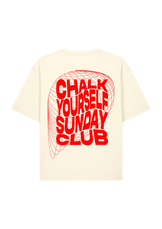 Sunday Club Tee – Cream T-Shirt mit Backprint