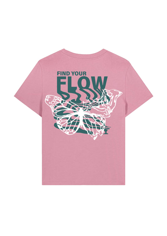 FlowShirt – Pink T-Shirt mit Butterfly Print
